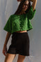 LINA BOLERO mini cardigan / organic cotton / cilantro