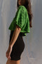 LINA BOLERO mini cardigan / organic cotton / cilantro