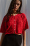 LINA BOLERO mini cardigan / organic cotton / mojo rojo