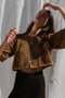 LINA BOLERO mini cardigan / organic cotton / carob
