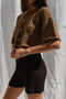 LINA BOLERO mini cardigan / organic cotton / carob