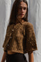 LINA BOLERO mini cardigan / organic cotton / carob