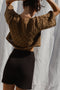 LINA BOLERO mini cardigan / organic cotton / carob