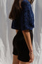 LINA BOLERO mini cardigan / organic cotton / midnight