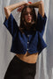 LINA BOLERO mini cardigan / organic cotton / midnight