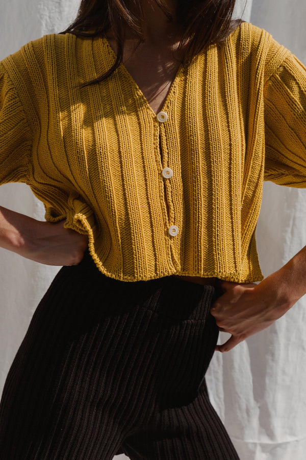 CALI mini cardigan / organic cotton / golden honey