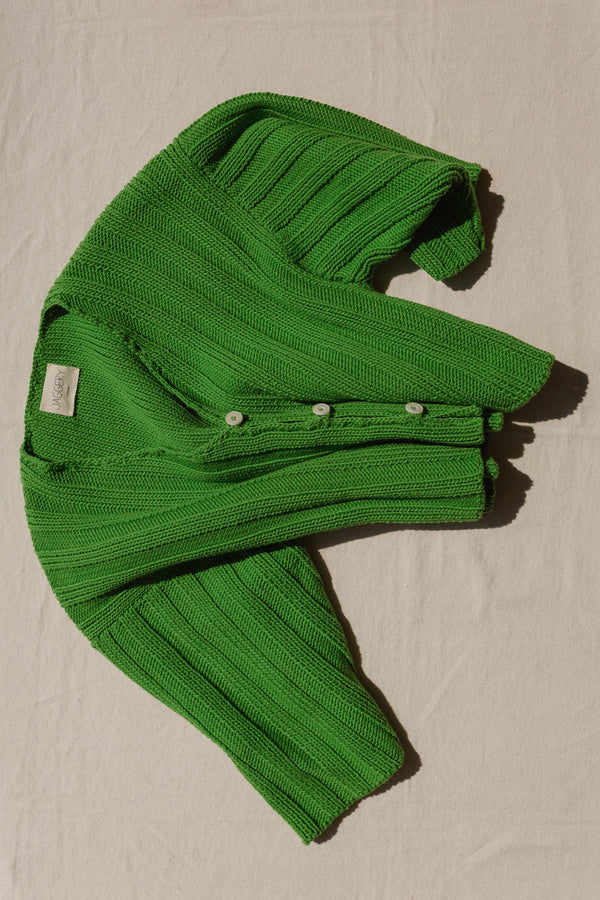 CALI mini cardigan / organic cotton / cilantro