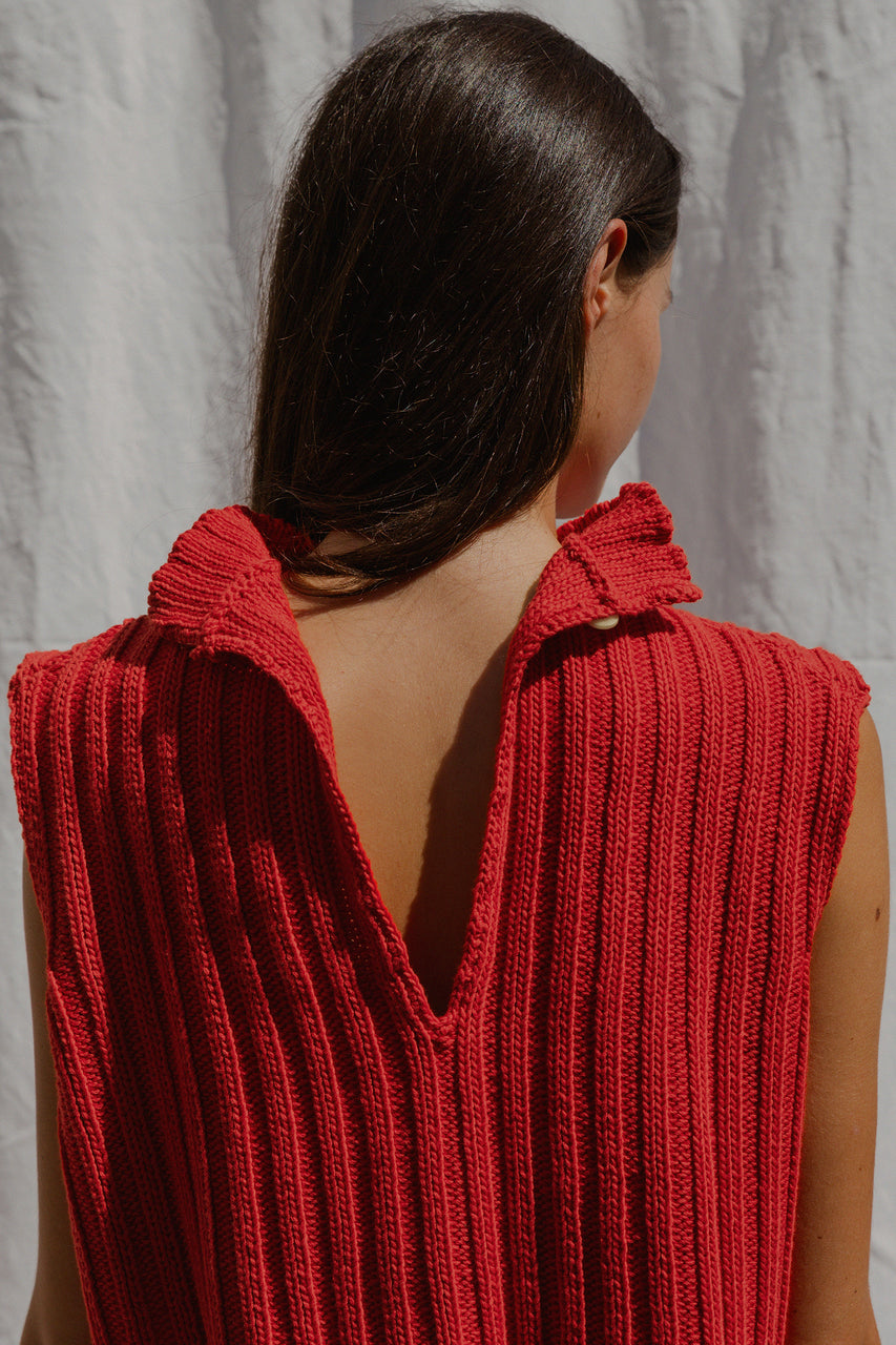 RIO vest / organic cotton / mojo rojo
