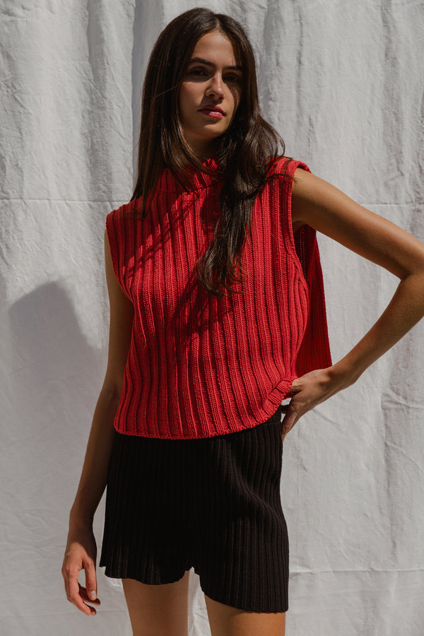 RIO vest / organic cotton / mojo rojo