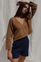 LUCA cardigan / organic cotton / carob