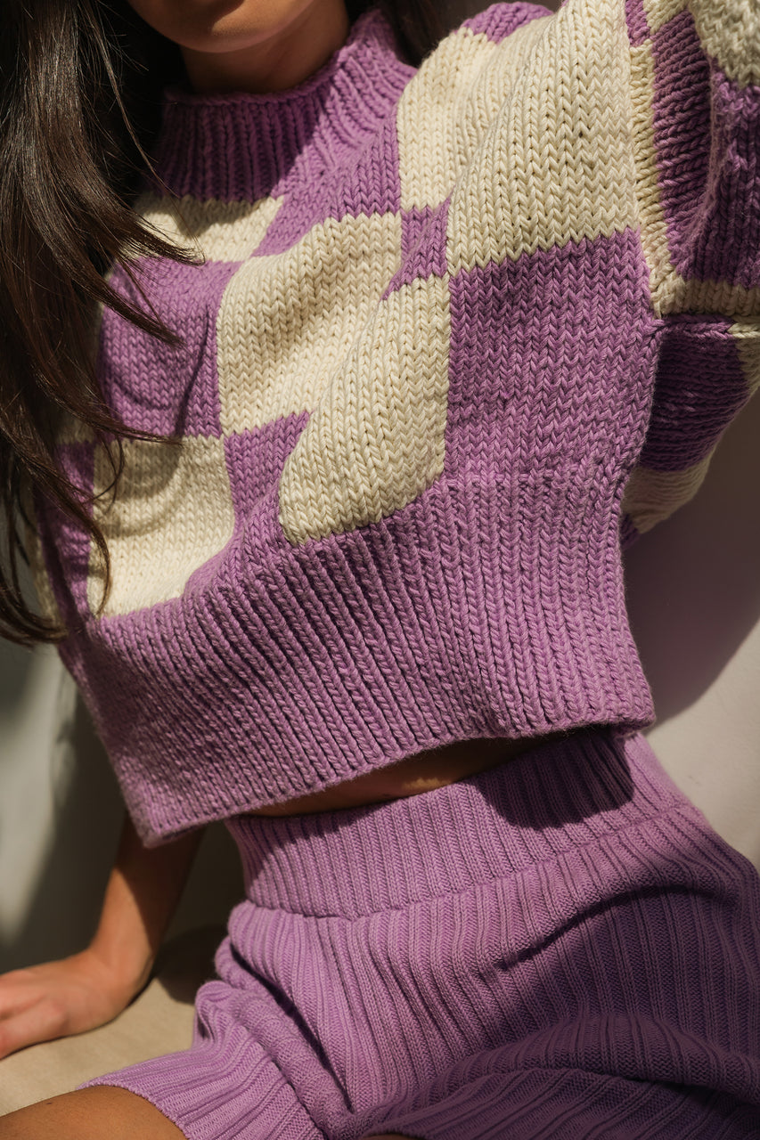 LINO no waste jumper / organic cotton / summer lilac & milk