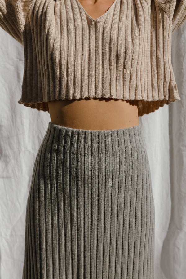 DULCE ribbed top / alpaca & recycled PET / crema