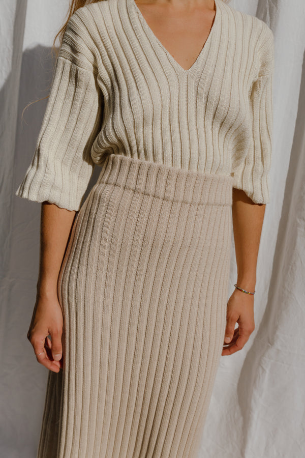 DULCE ribbed top / alpaca & recycled PET / milk