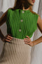 OTTILIA ribbed vest cardigan / highland wool / lemongrass