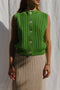 OTTILIA ribbed vest cardigan / highland wool / lemongrass