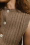 OTTILIA ribbed vest cardigan / highland wool / walnut