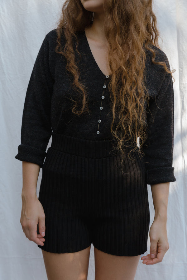 LUCA cardigan / highland wool & alpaca / charcoal