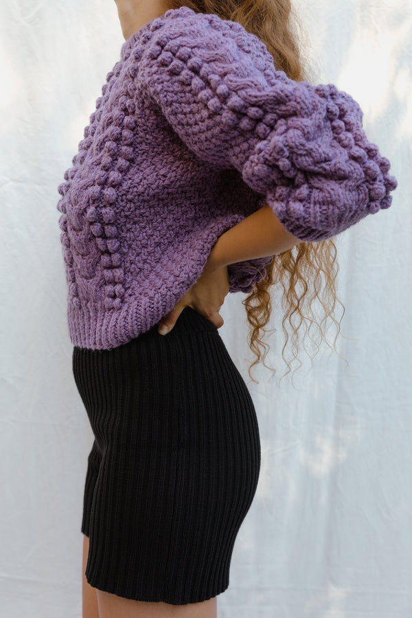 MINI EWA chunky jumper / highland wool / jacaranda