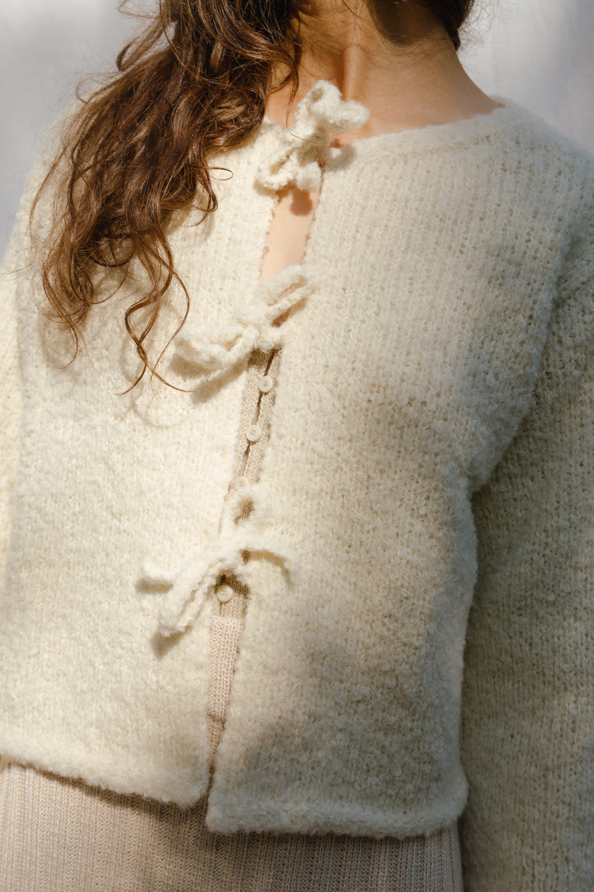 REINA cardigan / alpaca & highland wool / milk