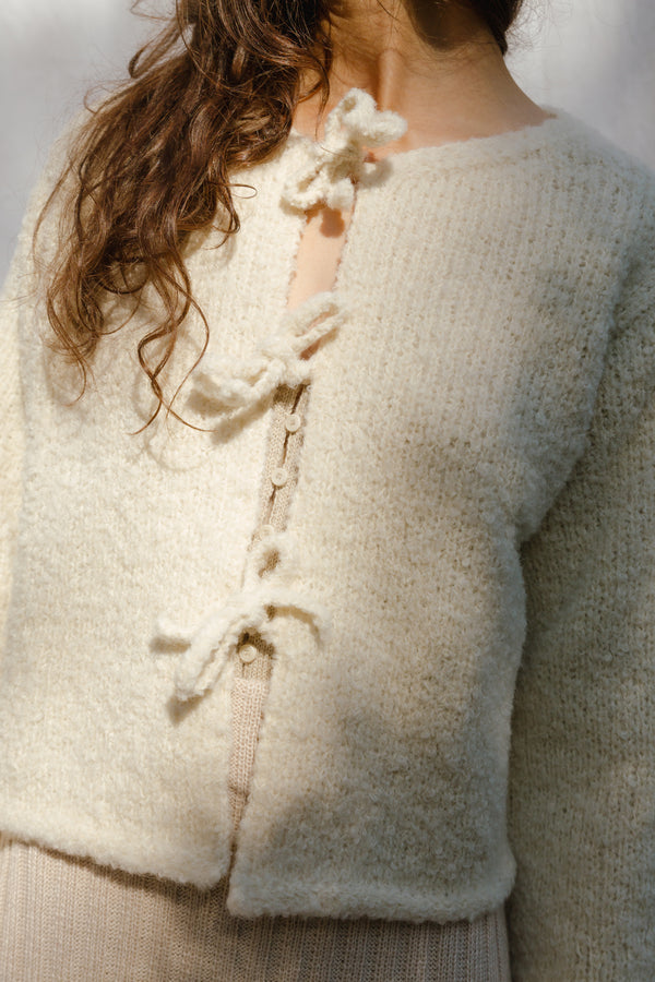REINA cardigan / alpaca & highland wool / milk