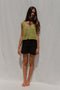 LINA vest cardigan / organic cotton / pistachio