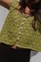 LINA vest cardigan / organic cotton / pistachio