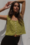 LINA vest cardigan / organic cotton / pistachio