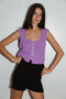 LINA vest cardigan / organic cotton / summer lilac