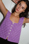 LINA vest cardigan / organic cotton / summer lilac