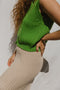 OTTILIA ribbed vest cardigan / highland wool / lemongrass