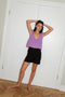 LINA vest cardigan / organic cotton / summer lilac