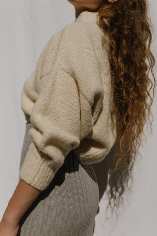 MINI ROSINA jumper / alpaca & pima cotton / milk