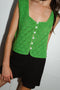LINA vest cardigan / organic cotton / cilantro