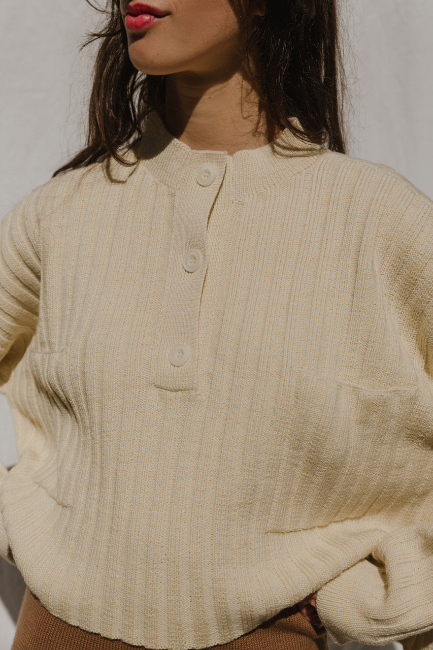 FRANKA ribbed jumper / highland wool / milk