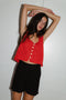 LINA vest cardigan / organic cotton / mojo rojo