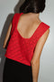 LINA vest cardigan / organic cotton / mojo rojo