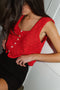 LINA vest cardigan / organic cotton / mojo rojo