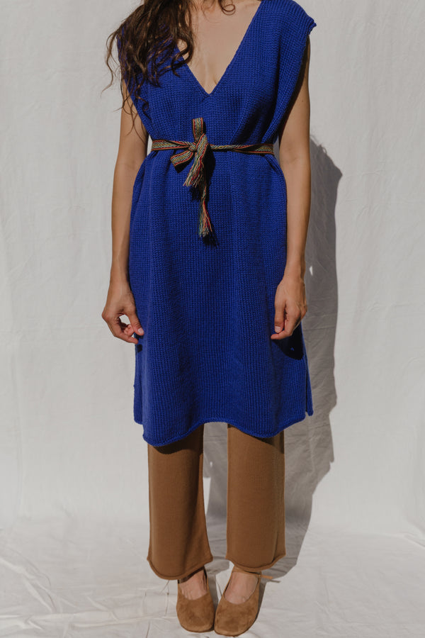 ZULMA vest dress / highland wool / sapphire