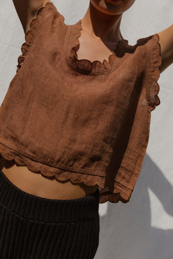 SURYA top / indian linen / cinnamon