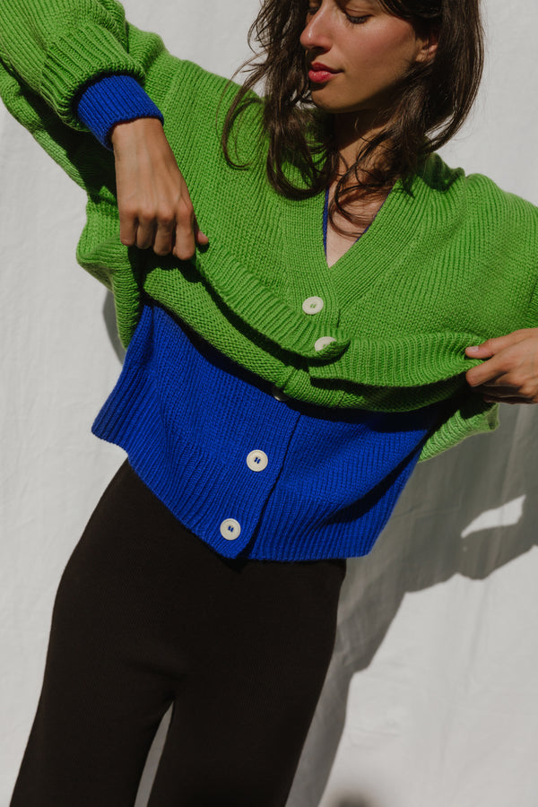 VALERIA cardigan / highland wool / lemongrass