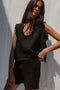 SURYA top / indian linen / black