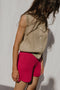OTTILIA ribbed vest cardigan / highland wool / wild oat