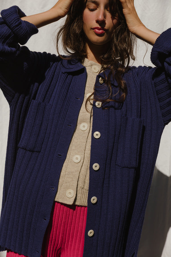NENNA shirt / highland wool / indigo / sample