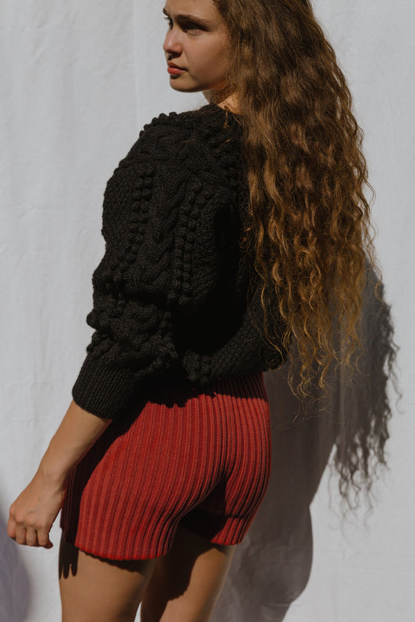 RIO RIBBED shorts / organic cotton / pimienta