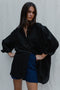 SANTIAGO big shirt / indian linen / black