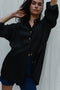 SANTIAGO big shirt / indian linen / black
