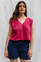 ZULMA vest top cardigan / organic cotton / frambuesa