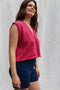 ZULMA vest top cardigan / organic cotton / frambuesa
