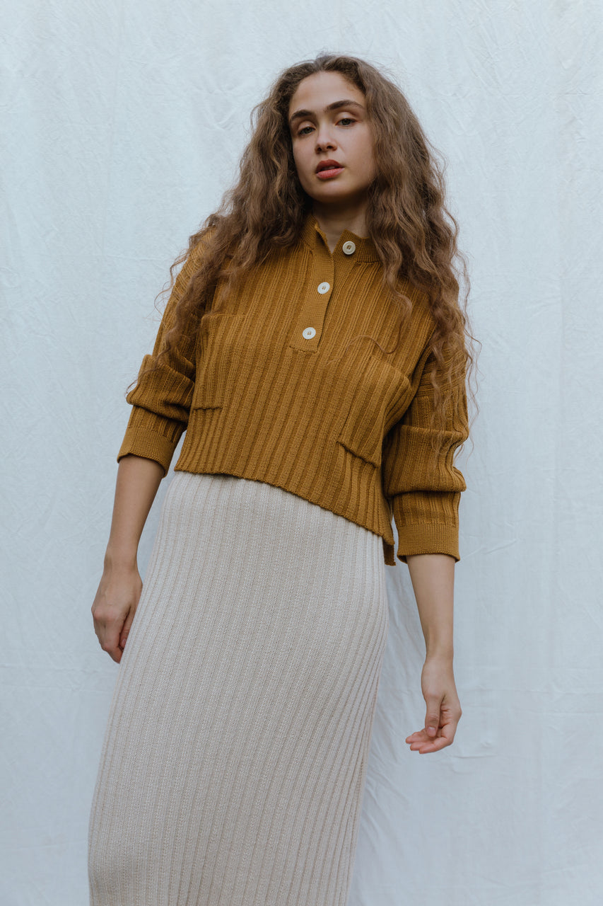 FRANKA ribbed jumper / highland wool / dulce de leche