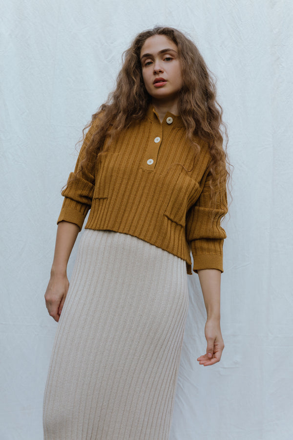 FRANKA ribbed jumper / highland wool / dulce de leche